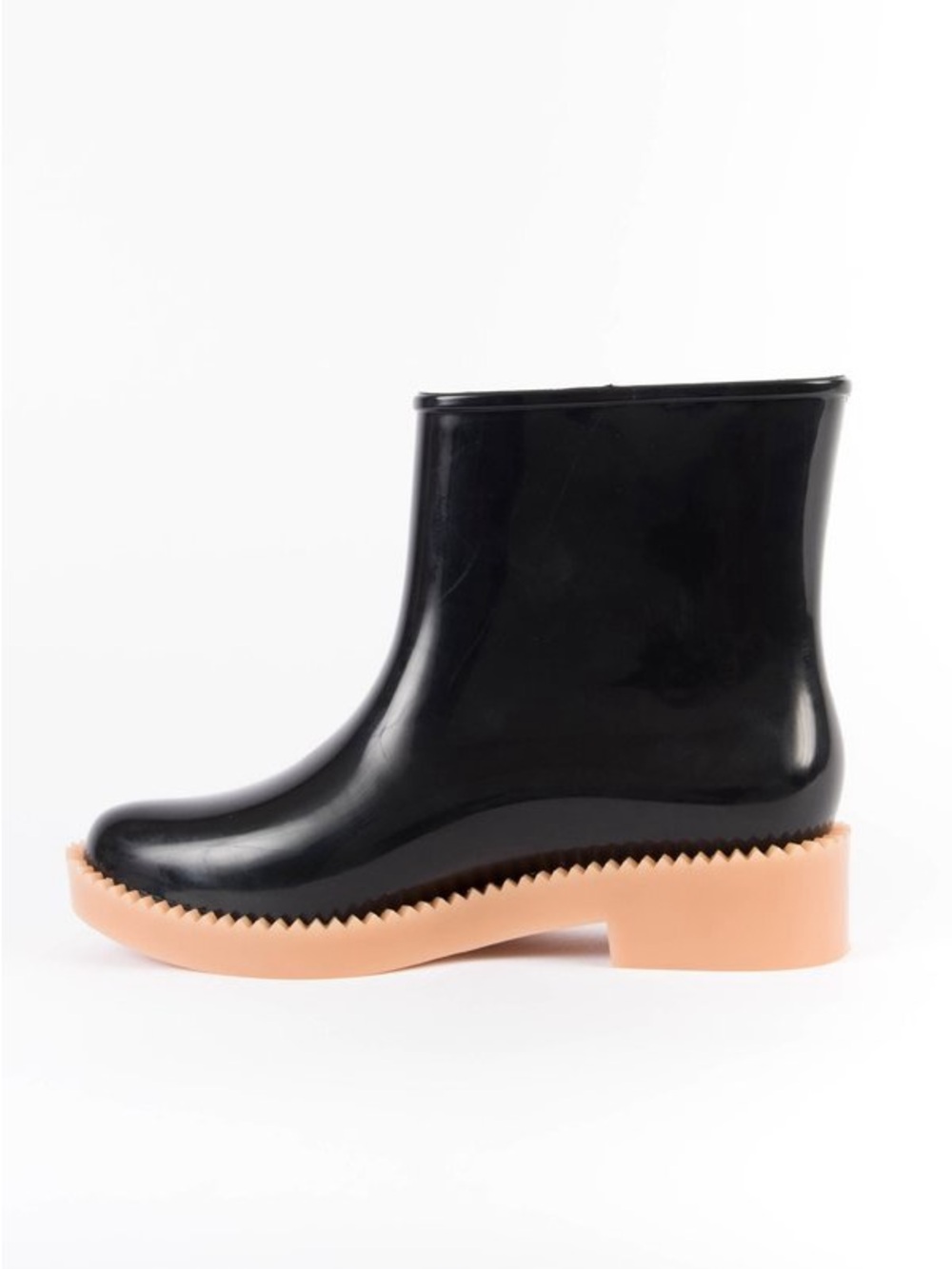 Melissa Rain Drop Black Gloss Rain Boots Waterproof Lug Sole Coturno Platform - Picture 3 of 15
